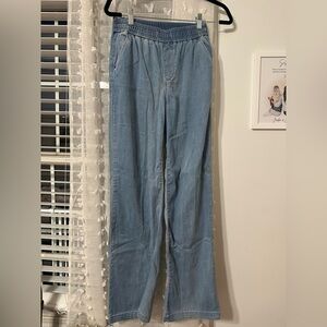 Light Blue Denim Elastic Pants